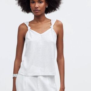 Madewell NR363 White knotted strap tank size XXL NWT